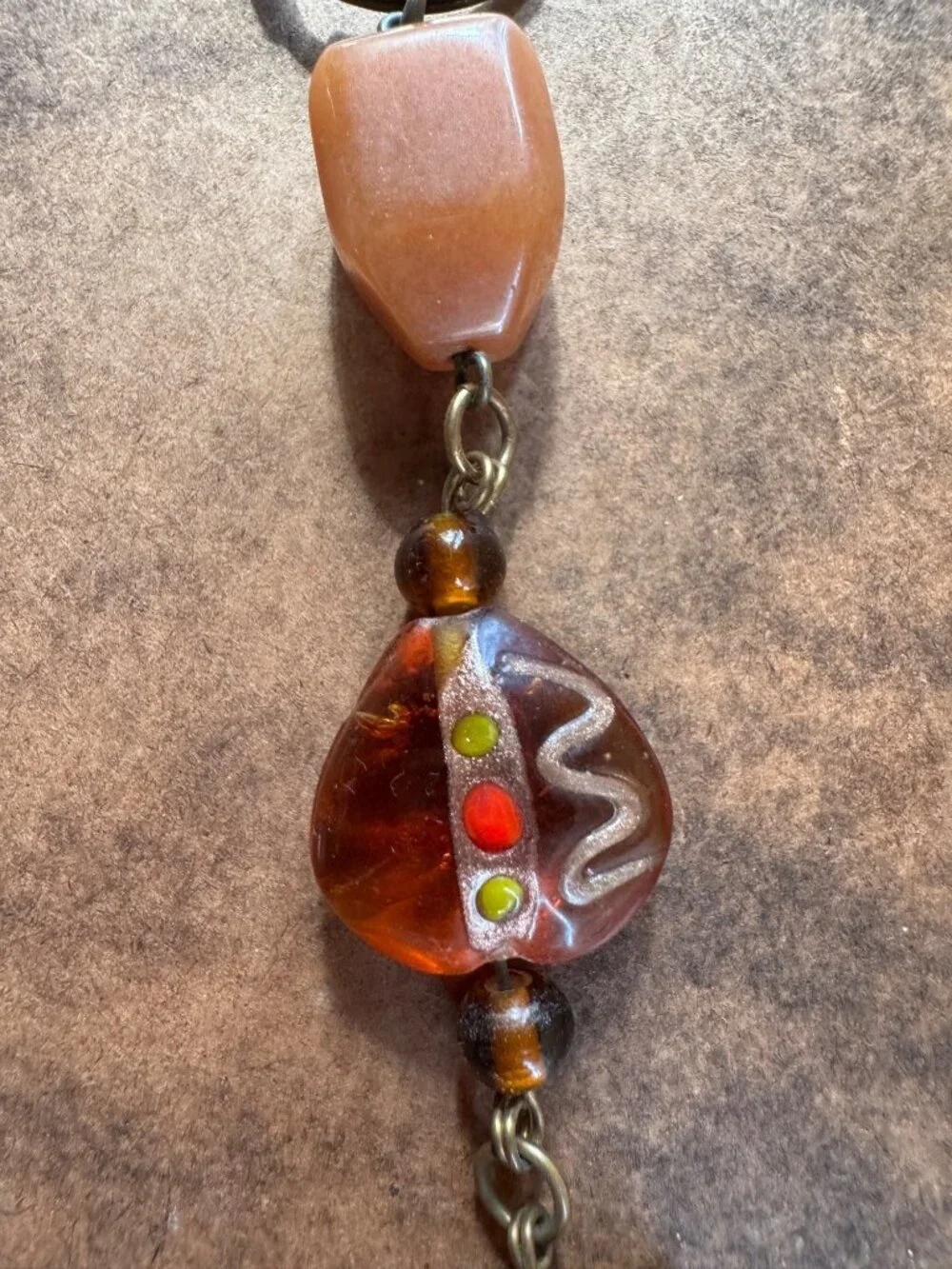 Boho keychain/purse charm with decorative accents